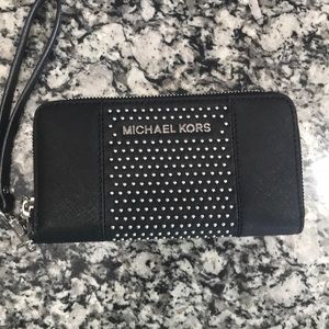 Michael Kors Leather Stud Wristlet